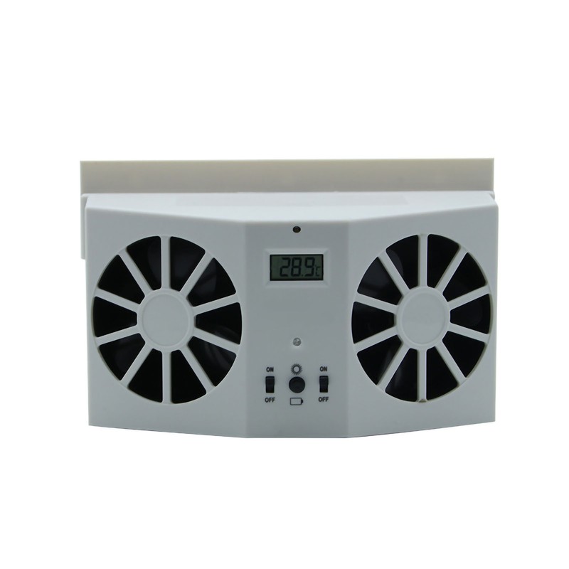 Solar Powered Car Exhaust Fan Dual Head Energy Saving Portable