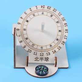 iplusmile Sundial Clocks 2pcs Sundial Wooden Scientific Models Sundial Desktop Ornaments