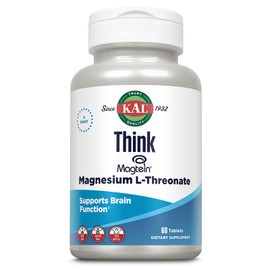 KAL L-treonato de magnesio Think 2000 mg  Apoyo para el aprendizaje, la salud cerebral y la memoria con Magtein  Vegano, sin gluten ni OMG  60...     