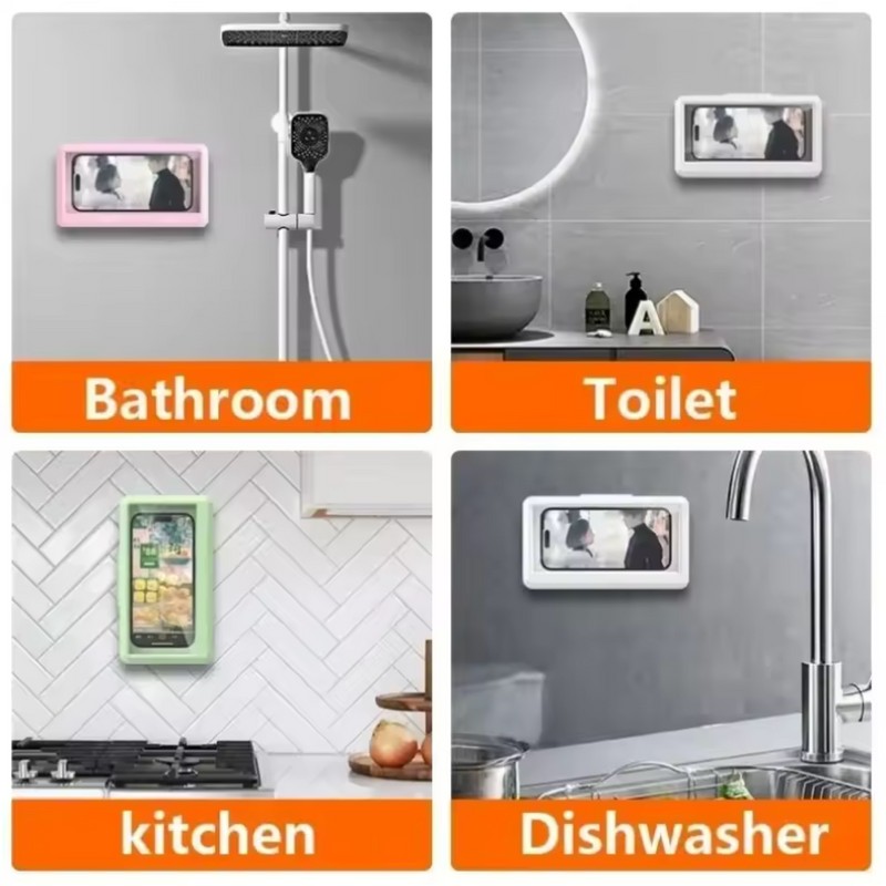 360° Rotating Wall Mounted Waterproof Phone Holder for Bathroom &