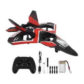 S80 RC Jet Plane Airplane Drone Fixed Wing Flip 3 Speed Air Pressure Positioning Powerful Lighting RC Drone Toy for Kids Red 1 Battery