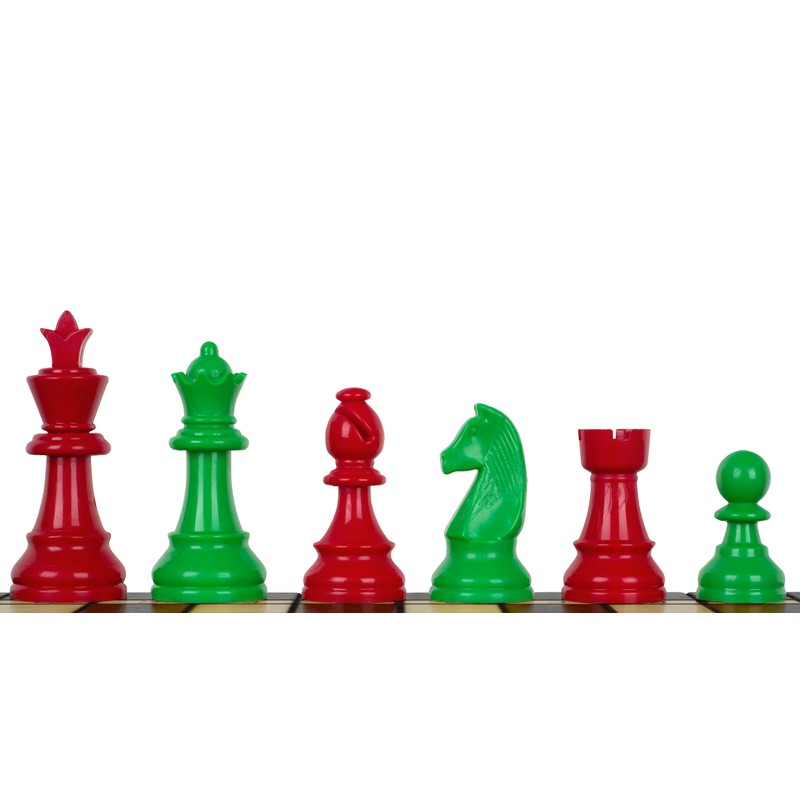 Sunrise Chess Staunton 6 Plastic Chess Pieces in Green -