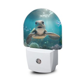ZTHLL Turtle Under The Sea Night Light, Night Light Plug into Wall with Dusk to Dawn Sensor, LED Lamp Energy Saving Lights for Men Women Boys Girls,Lamp for Bedroom Bathroom Hallway