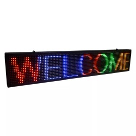 Unbranded/Generic 7.5"x39" LED Self-design Programmable Scrolling Message Open Sign Display Board - Multi-Color
