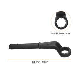 sourcing map Offset Box End Tubular Handle Wrench 1-1/4" CR-V 12 Point Offset Single End Torx Wrench High Neck Tubular Box Wrenches for Tightening Remove Screws and Fasteners, Black