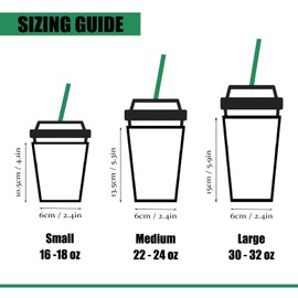 3 Pack Iced Coffee Sleeve,Reusable Neoprene Insulator Cup Sleeve for Hot/Cold Drinks,Universal Fit 16-32oz Coffee Koozies