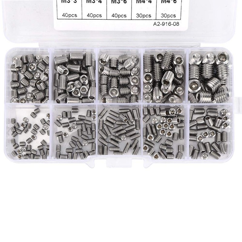 Hex Bolt, Pack of 300 Hexagon Socket Screws Assortment 304