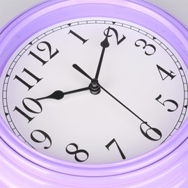 Topkey Silent Wall Clock Kitchen 9 Inch Retro Non-ticking Decorative Bedroom Office Wall Clock - Taro Purple