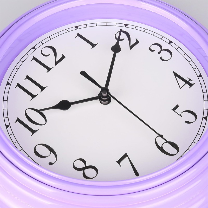 Topkey Silent Wall Clock Kitchen 9 Inch Retro Non-ticking Decorative