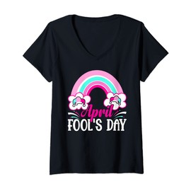 Womens April's Fool's day Shirt | Funny April Fool Gifts V-Neck T-Shirt