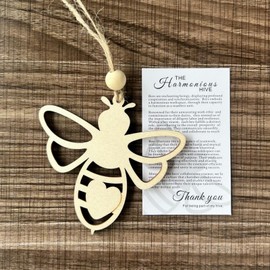 Friendship Elephant Ornament, Wooden Elephant Christmas Ornament with Story, Sisterhood Elephant Ornament for Women Tribe, Friendship Gift for Best Sisters Friends (Bee B)