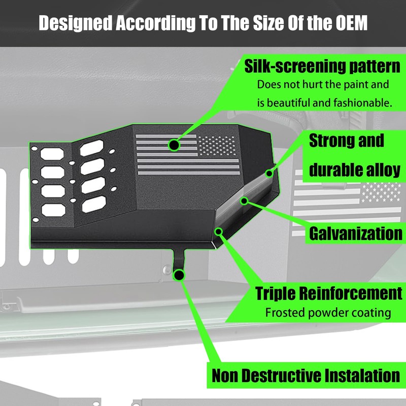 MEAUTELE Metal 3D Front Door Pocket Storage Box for Jeep