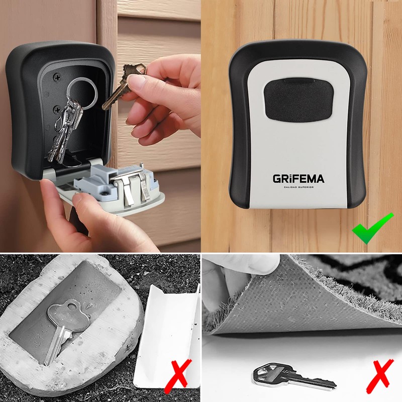 GRIFEMA Key Safe Wall Mounted Police Approved, Lock Box Outdoor