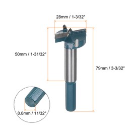 HARFINGTON 2pcs Forstner Drill Bit 28mm (1-3/32") Carbide Forstner Bits Wood Hinge Hole Opener Cutter with Hex Shank for Woodworking Drilling