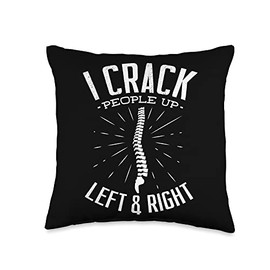 Men Chiropractic Gift Spine Whisperer I Crack People Up Chiropractor Chiropractic Spine Adjustment Throw Pillow, 16x16, Multicolor