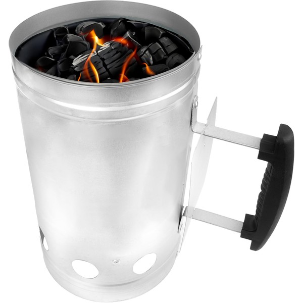 Navoys Barbecue Chimney Starter – Charcoal Quick-Light Kit with Safety