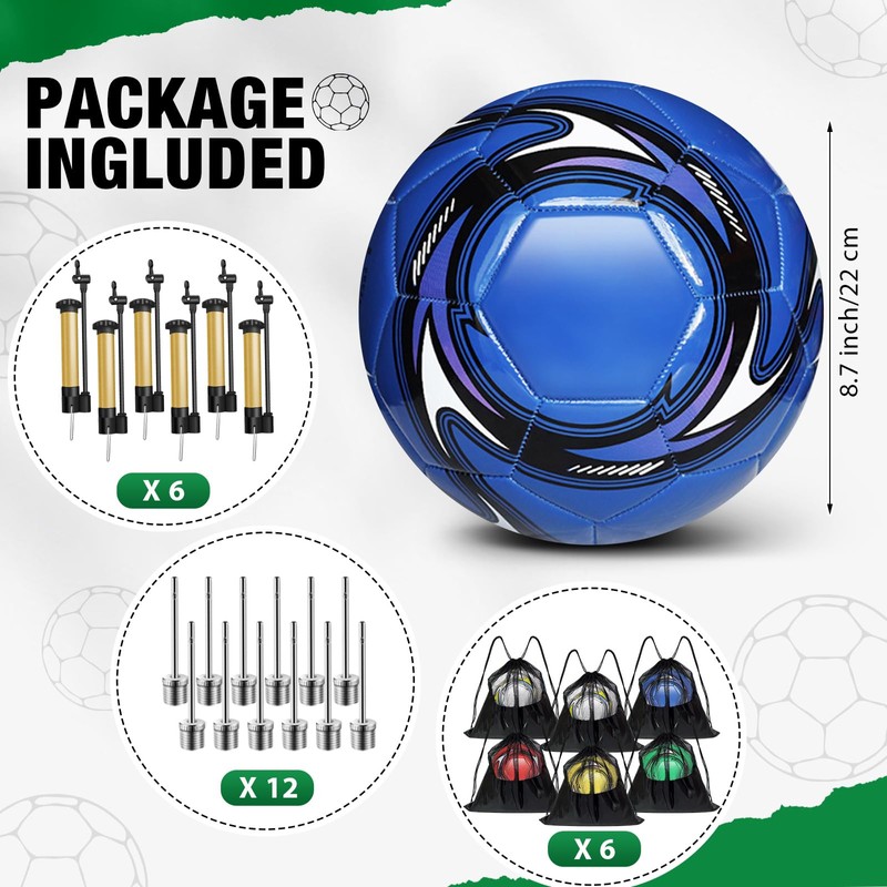 yasuwekik 6 Pack Operation Christmas Deflated Soccer Ball with Pump