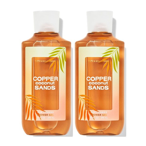 Bath & Body Works Copper Coconut Sands Shower Gel Gift Sets 10 Oz 2 Pack (Copper Coconut Sands)