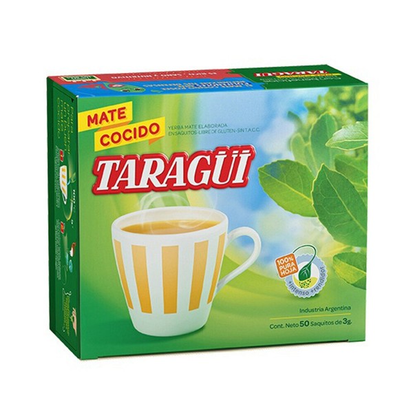 Taragüi Mate Cocido - Ready to Brew Yerba Mate Bags Wholesale Bulk Pack, 50 tea bags per case (pack of 5 cases)