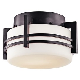 Kichler 9557AZ Pacific Edge Outdoor Ceiling 1-Light, Architectural Bronze