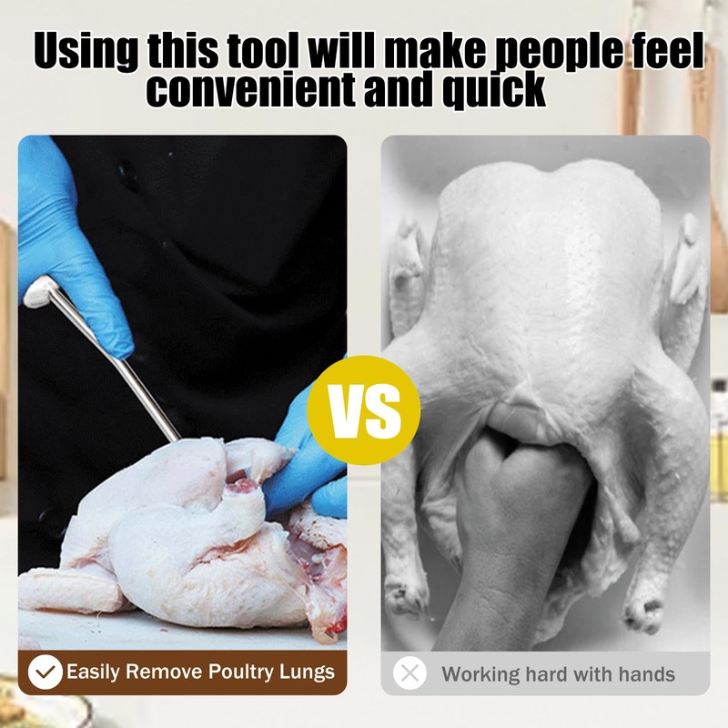 KOBSAINF Lung Removal Tool, Easily Remove Poultry Lungs, Suitable for