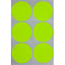 Neon Yellow Labels 50mm Round Stickers - 5cm Sticker Pack of 72 by Royal Green