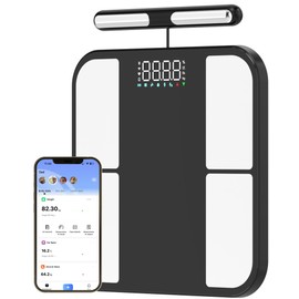 Gdncbm Scale for Body Weight - 8 Electrodes High Precision Digital Scale for BMI - 46 Body Composition Metrics - Bluetooth Bathroom Scale with LED for Home/Fitness