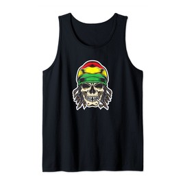 Reggae Beanie Rasta Hat Reggae Music Dreadlock Rastafarian Tank Top