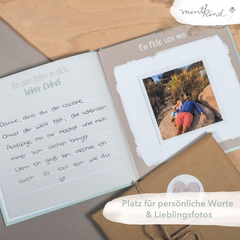 mintkind® "Lieber Onkel, Du bist toll" Gift Book I Picture