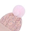 Caviotess Women Sparkly Sequins Knitted Beanie Hat Warm Winter Skull
