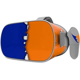 Decal Style Skin Wrap Compatible with Oculus Go Headset - Ripped Colors Blue Orange (Oculus NOT Included)