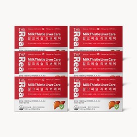 The Real 더리얼 밀크씨슬 리버케어 1000mg x 60캡슐 x 6박스 12개월분 The Real Milk Thistle Liver Care 1000mg x 60 Capsules x 6 Boxes 12-Month Supply