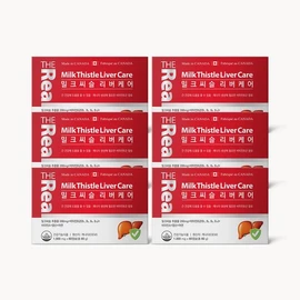 The Real 더리얼 밀크씨슬 리버케어 1000mg x 60캡슐 x 6박스 12개월분 The Real Milk Thistle Liver Care 1000mg x 60 Capsules x 6 Boxes 12-Month Supply