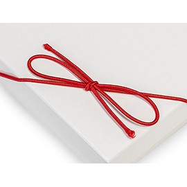 Pack Of 1000, 10" Matte Red Stretch Cord Loops W/Pre-Tied Bows Made From 1/16" Round Elastic For Jewelry Boxes