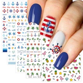 TailaiMei Summer Nail Decals Stickers, Self-Adhesive DIY Design Nail Art Decorations (12 Sheets)