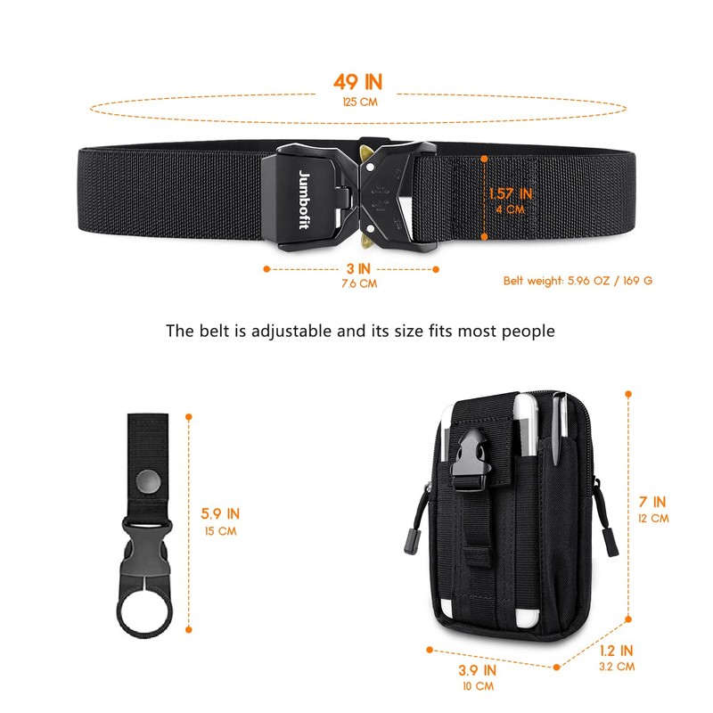 Jumbofit Military Men Tactical Belt, Work Belt with Quick Release