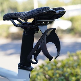 Bicycle Saddle Bottle Holder Adapter, Steel Water Bottle Holder for Road and Mountain Bikes Holds 2 Bottle Cages Behind the Saddle