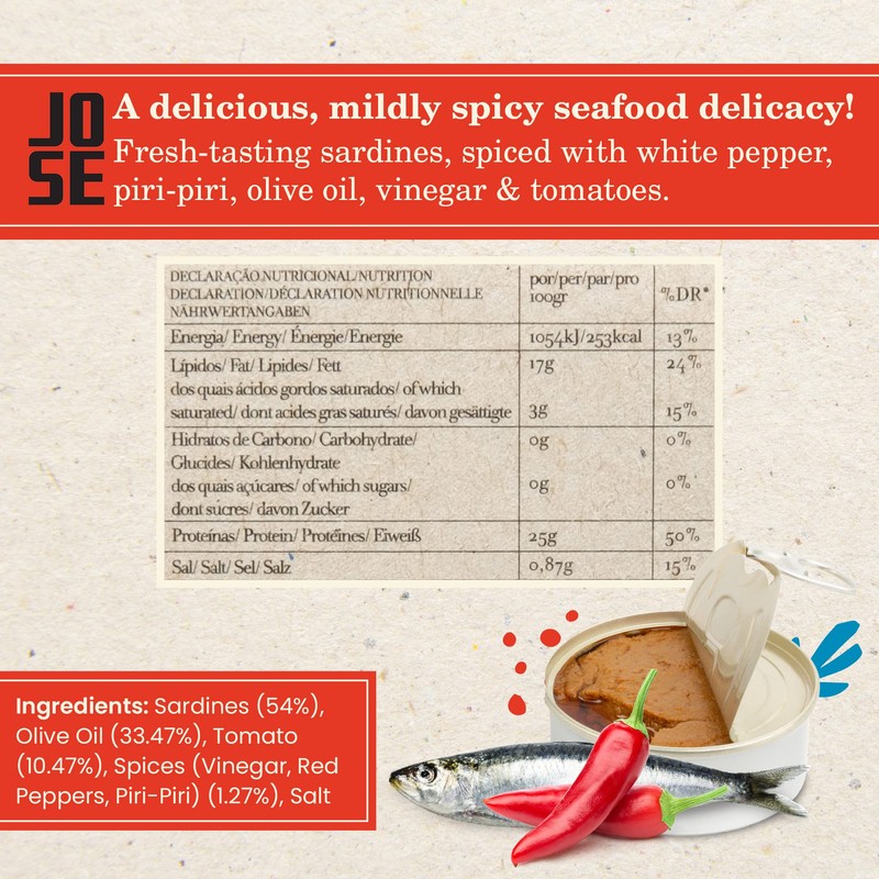 Canned Spiced Sardine Paté by Jose Gourmet, Wild Caught Portuguese