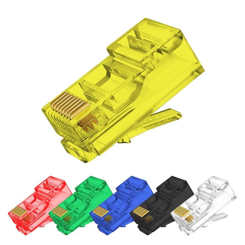 Spetstech RJ45 Connectors - 100-Pack Cat 6 Pass-Through Plugs (Cat6,