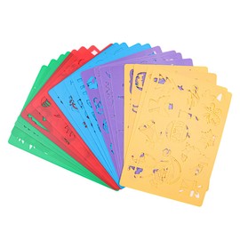 ANCLLO 20PCS Colourful Drawing Stencil for Children Colorful alphanumeric plastic templates Toddlers Preschool Painting Tool Painting Stencils