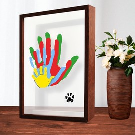 80S Family Handprint Kit, Handprint Art Craft DIY Kit, Baby Hand print Gift for New Moms, Parents, Grandparents, 6 Safe, Non-Toxic Paints, Ideal for Mother's Day, Father's Day, Anniversary & More