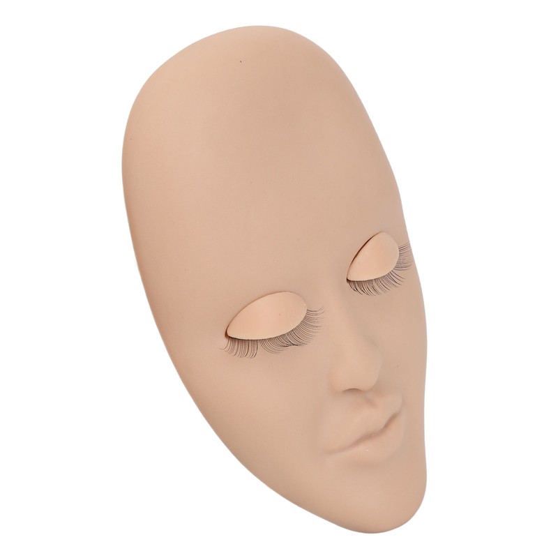 Eyelash Extension Mannequin Head with 6 Pair Replacement Eyelids Soft