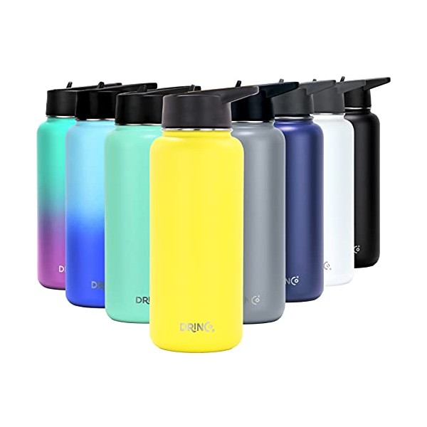 DRINCO Stainless Steel Water Bottle Spout Lid Vacuum Insulated Double