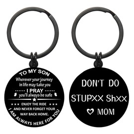 Son Gifts from Mom - To My Son, 16-18th Adult Teen Boy Birthday Graduation 2025 Present Ideas - Unique & Funny Boys Keychain (With XX)