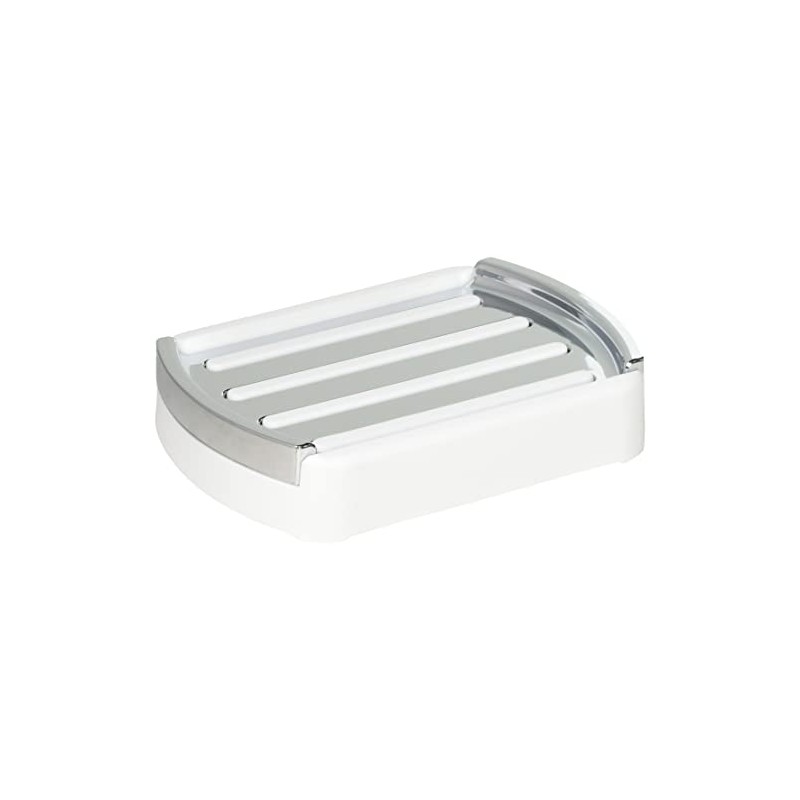 Kela Bathroom Soap Block Holder, Plastic, White, 13mm x 9mm