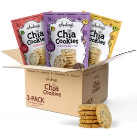 Audrey’s Chia Cookies Variety Pack - Thin and Crispy Chia Seed Cookies Made with Clean, Non-GMO Ingredients, Lemon, Chocolate Chip, and Almond Flavors, 3 Pack