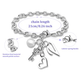 Initial Bracelet for Women Men V Letter Chain Bracelet for Teen Girl Stainless Steel Chain Bracelet with 26 Alphabet Monogram Mothers Day Gift for Mom Birthday Gift for Boyfriend Girlfriend Aunt Wife