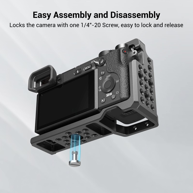 SmallRig Camera Cage for Sony A6000/A6300/A6500 ILCE-6000/ILCE-6300/ILCE-A6500/Nex-7 with 1/4" 3/8"