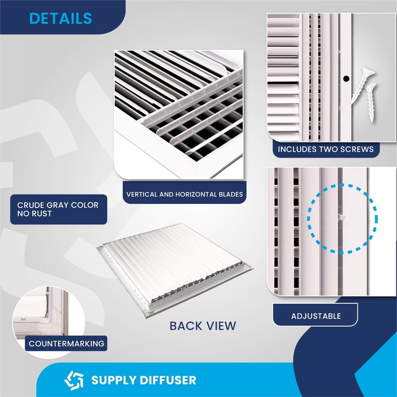 18" x 18" Duct Hole [19.6" x 19.6" Face] Aluminum