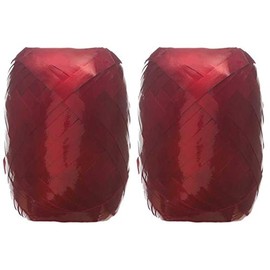 2-Pack - Berwick-Offray - Red Lacquer - Splendorette Crimped Curling Ribbon - BCE12-91 - Bundle of 2 Mini Kegs - Each is 66 ft per Keg.